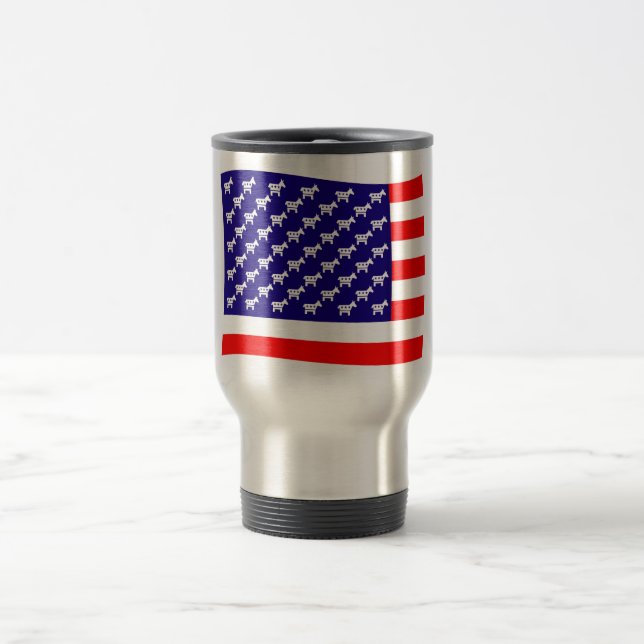 Caneca Térmica Bandeira Listras e Estrelas Democrata (Centro)