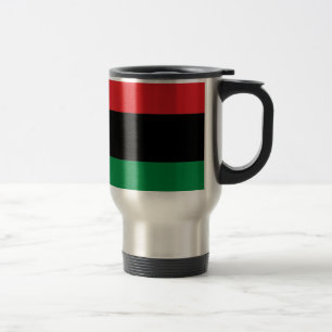 Caneca Térmica Bandeira pan-Africano preta e verde vermelha de
