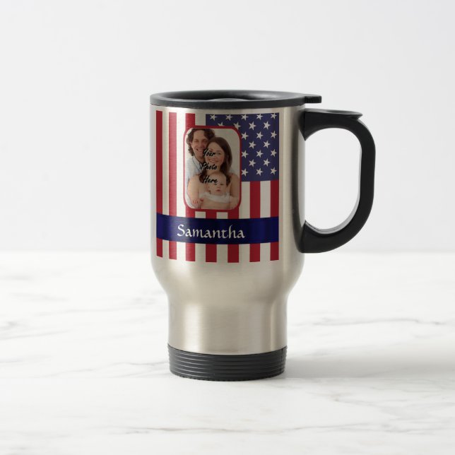 Caneca Térmica Bandeira Patriótica Americana Personalizada (Direita)