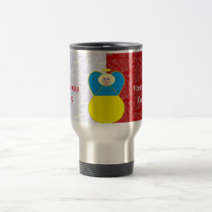 Caneca Térmica Bandeira Personalizada do Anjo Ucraniano em Vermel