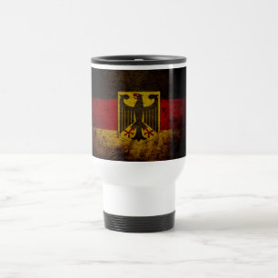 Caneca Térmica Bandeira preta de Alemanha do Grunge