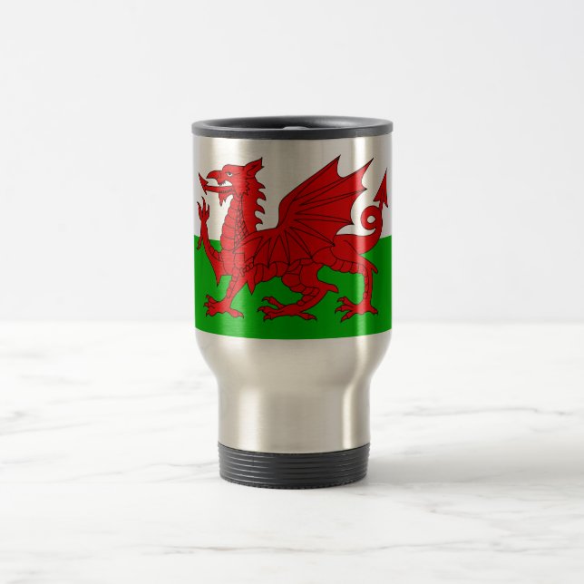 Caneca Térmica Bandeira Welsh / Wales - Imagem de Alta Qualidade  (Centro)