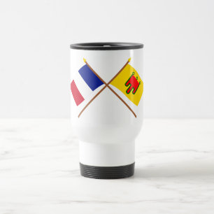Caneca Térmica Bandeiras cruzadas de France e de Auvergne