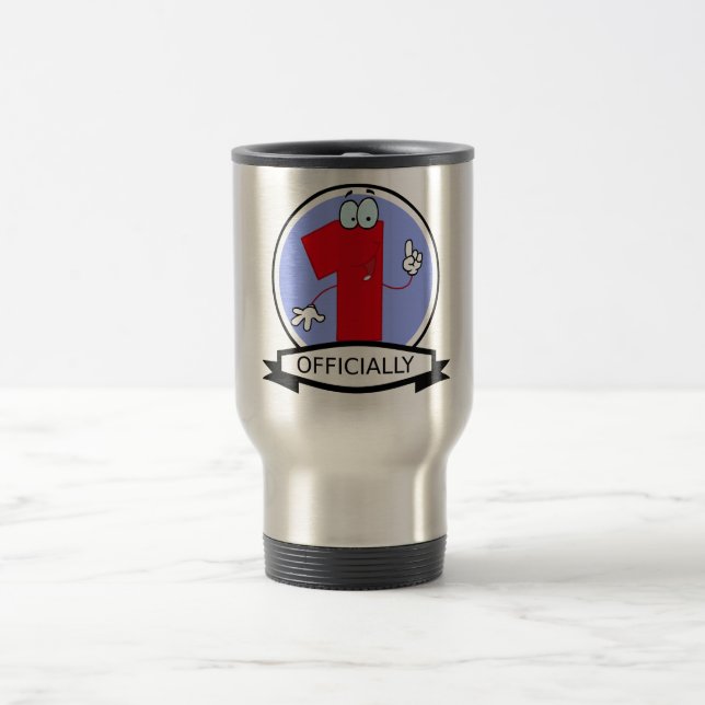Caneca Térmica Banner de Aniversário Oficialmente 1 (Centro)