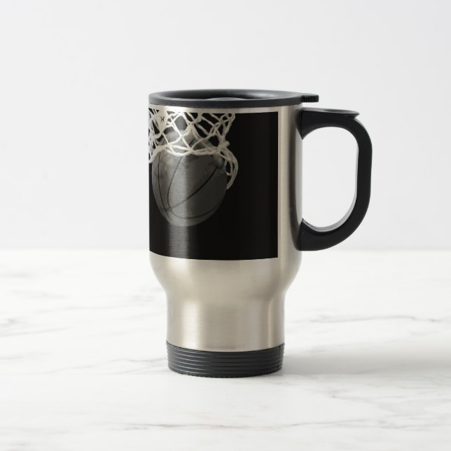 Caneca Térmica Basquete preto e branco (Direita)
