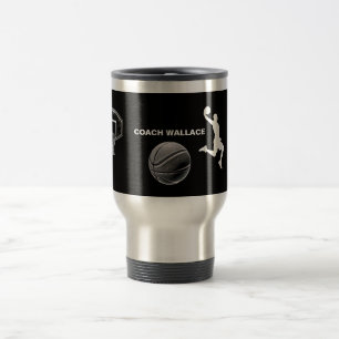 Caneca Térmica Basquetebol Preto e Branco