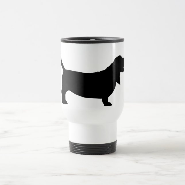 Caneca Térmica Basset Hound (preto) (Centro)