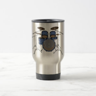 Caneca Térmica Bateria de 5 Peças: Acabamento Azul Personalizado: