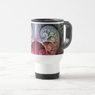 Caneca Térmica Batimento cardíaco, arte fractal surrealista abstr