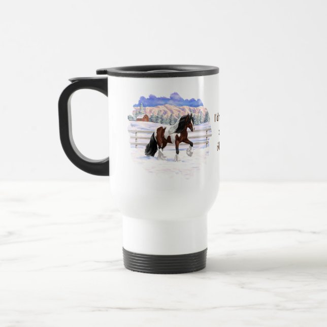 Caneca Térmica Bay Pinto Brown Skewbald Gypsy Vanner Tinker Horse (Esquerda)