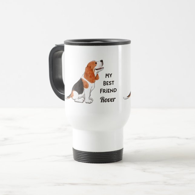 Caneca Térmica Beagle Dog Meu Melhor Nome Personalizado (Frente Esquerda)