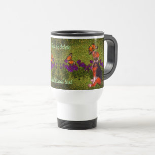 Caneca Térmica Beagle Puppy Butterflies Dog Art Personalizado