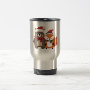 Caneca Térmica Bear e Raposa Cubra de Natal/Inverno