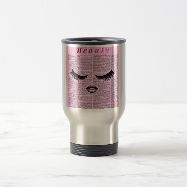 Caneca Térmica Beauty Aesthetic Pink Glam Travel Mug (Centro)