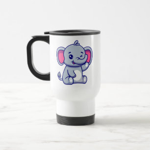Caneca Térmica Bebê Elefante Fofo Sentado Cartoon-23800