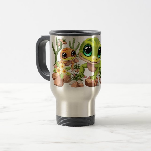 Caneca Térmica Bebê Geckos Personagens de desenho animados (Frente Esquerda)