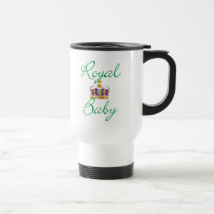 Caneca Térmica Bebê Real com Coroa Roxa e Dourada