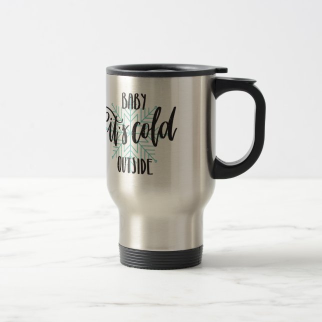 Caneca Térmica Bebê seu floco de neve exterior frio - rotulação (Direita)