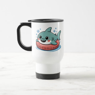 Caneca Térmica Bebê Tubarão Fofo Com Flutuador Crianças