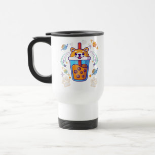 Caneca Térmica bebendo do gato Boba Tea Cartoon Kawaii