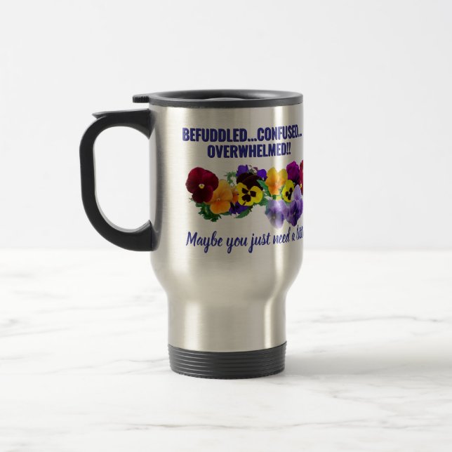 Caneca Térmica befuddled tweak pansies mug (Esquerda)