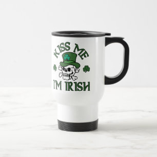 Caneca Térmica Beije-me que eu sou crânio irlandês