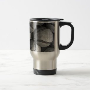 Caneca Térmica Beisebol Preto e Branco