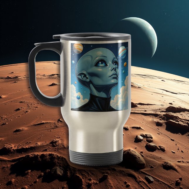 Caneca Térmica Bela Alienígena Extraterrestre Sendo (Criador carregado)