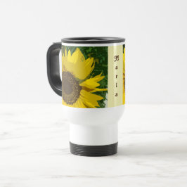 Caneca Térmica Bela Bela Amarelo Artística Floral