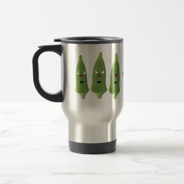 Caneca Térmica Bela caricatura de okra (Esquerda)