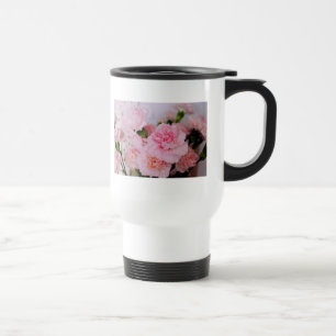 Caneca Térmica belas flores de cravo rosa