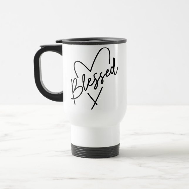 Caneca Térmica Bênção do Coração Moderno Script (Esquerda)