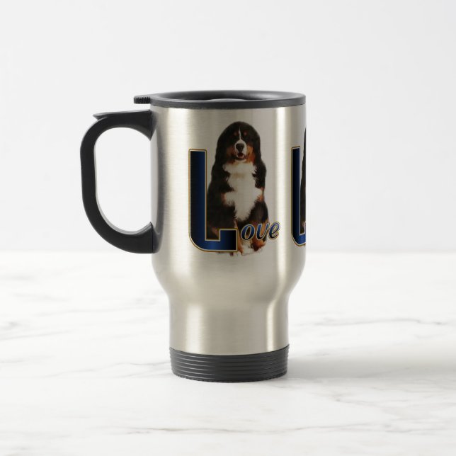 Caneca Térmica Bernese Mountain Dog Love (Esquerda)