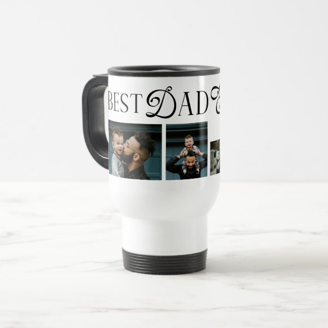 Caneca Térmica Best Dad Ever 3 Photos Heart fathers Day Gifts (Frente Esquerda)