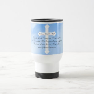 Caneca Térmica Bíblia de cura cristã azul-céu Verso Cruz
