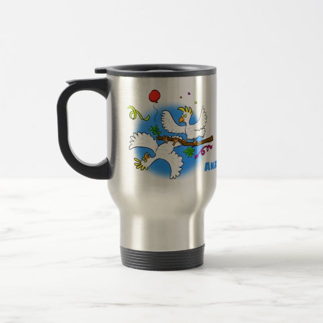 Caneca Térmica Bicatuta de pássaros engraçados (Esquerda)