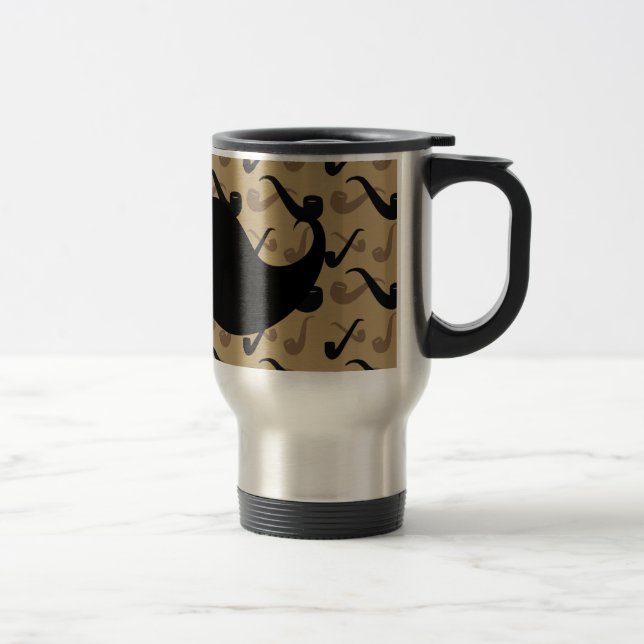 Caneca Térmica Bigode preto do guiador no teste padrão da (Direita)