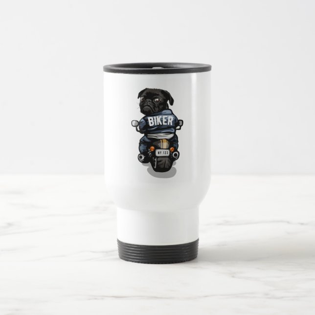 Caneca Térmica Biker Pug (Centro)