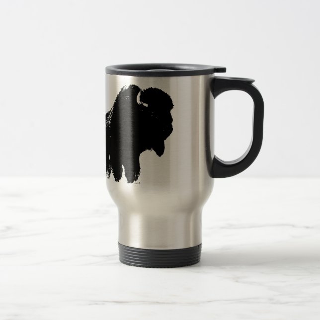 Caneca Térmica Bison Buffalo, Pop de Arte Negra (Direita)