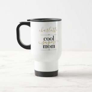 Caneca Térmica Black e Dourado Personalizado Mãe Super Legal