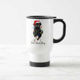 Caneca Térmica Black Pug Dog Bah Humpug Engraçado Natal
