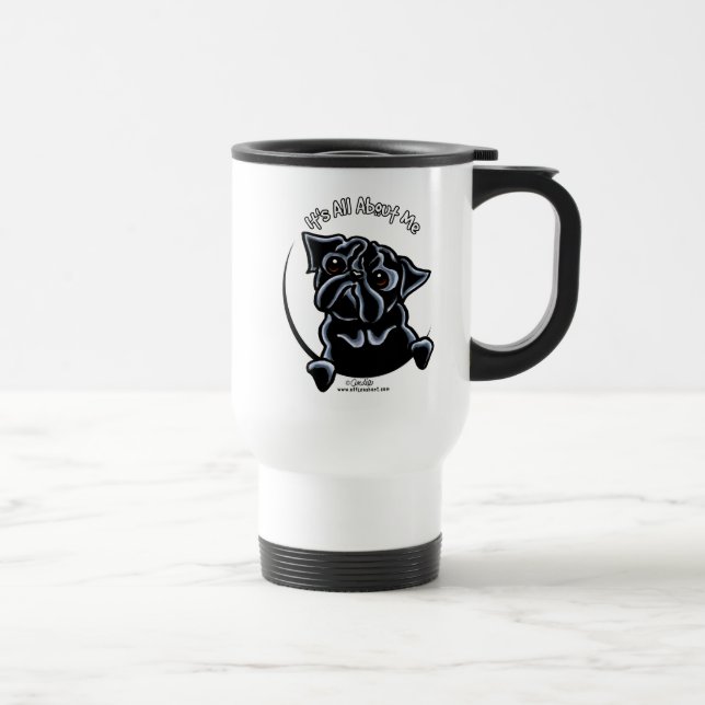 Caneca Térmica Black Pug É Tudo Sobre Mim (Direita)