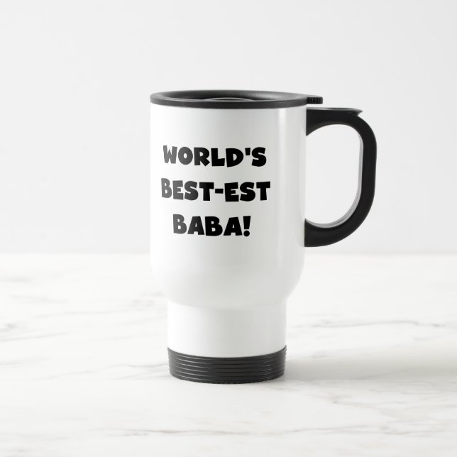 Caneca Térmica Black Text Best Baba T-shirts e presentes (Direita)