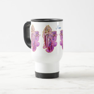 Caneca Térmica Blue Iris Floral Art Personalizado