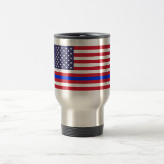 Caneca Térmica "BLUE LINE FINO na BANDEIRA "