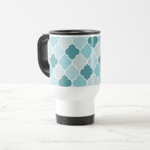Caneca Térmica Blue Marroquino Trellis, Laticework, Quatrefoil