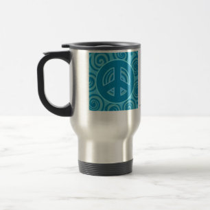Caneca Térmica Blue Peace Sign Design