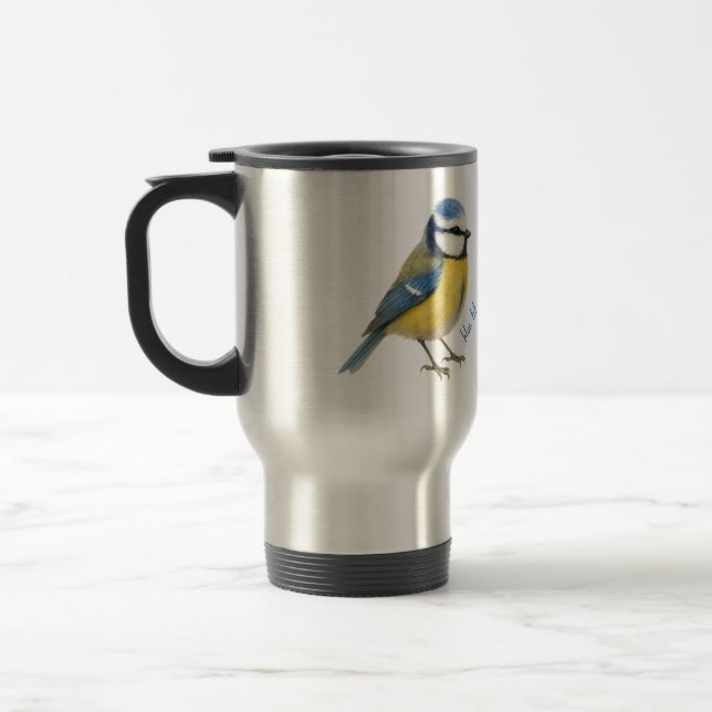 Caneca Térmica Blue Tit Bird Mug Nature Lover Gift (Esquerda)