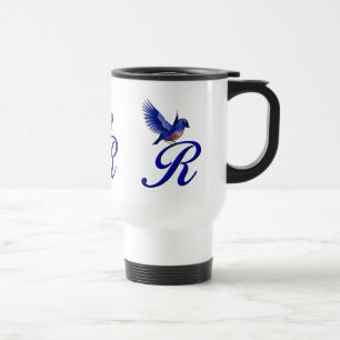 Caneca Térmica Bluebird Monograma Inicial R Elegante