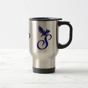 Caneca Térmica Bluebird Monograma Inicial S Elegante